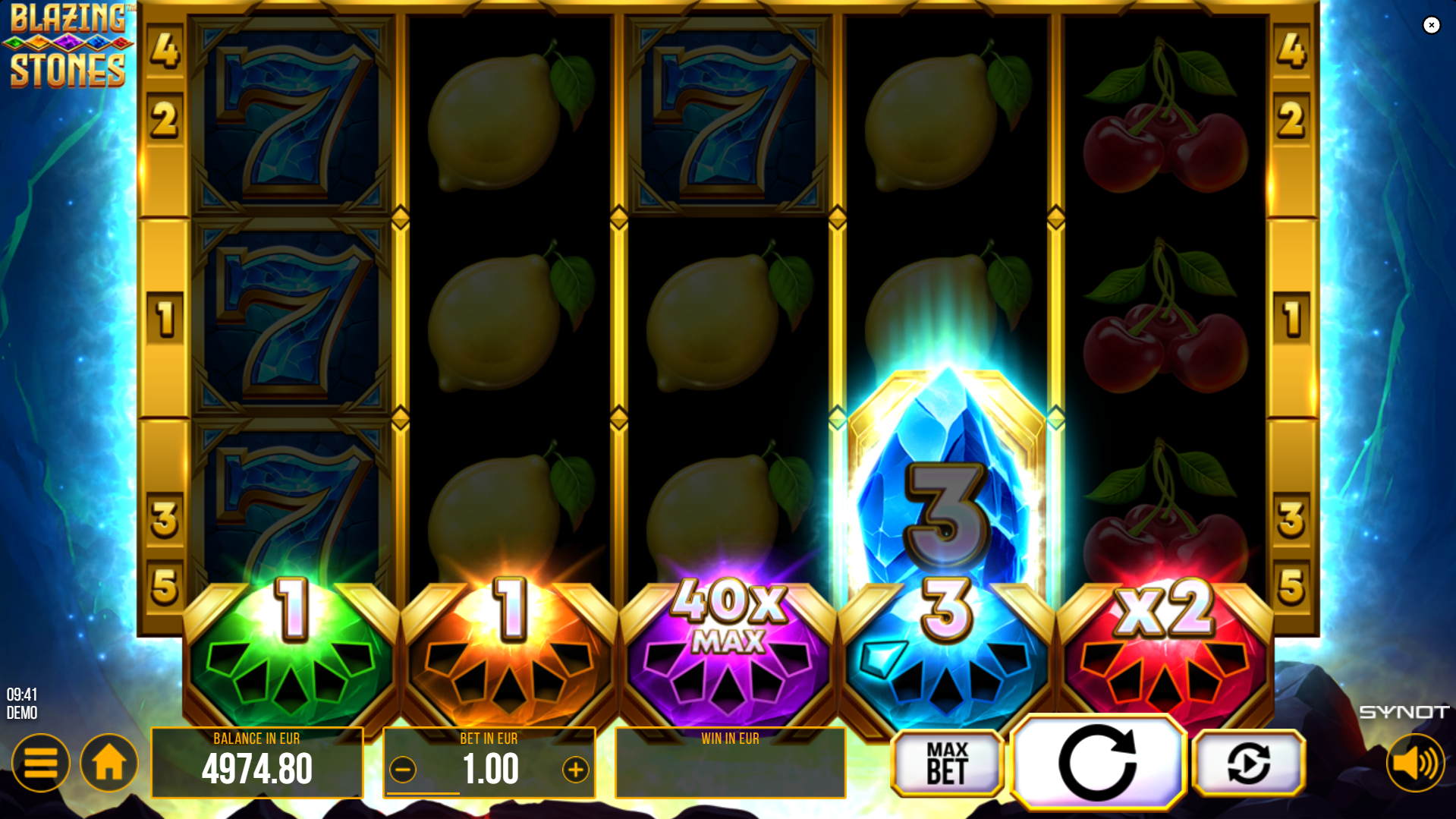 Blazing Stones scatter collect mechanic