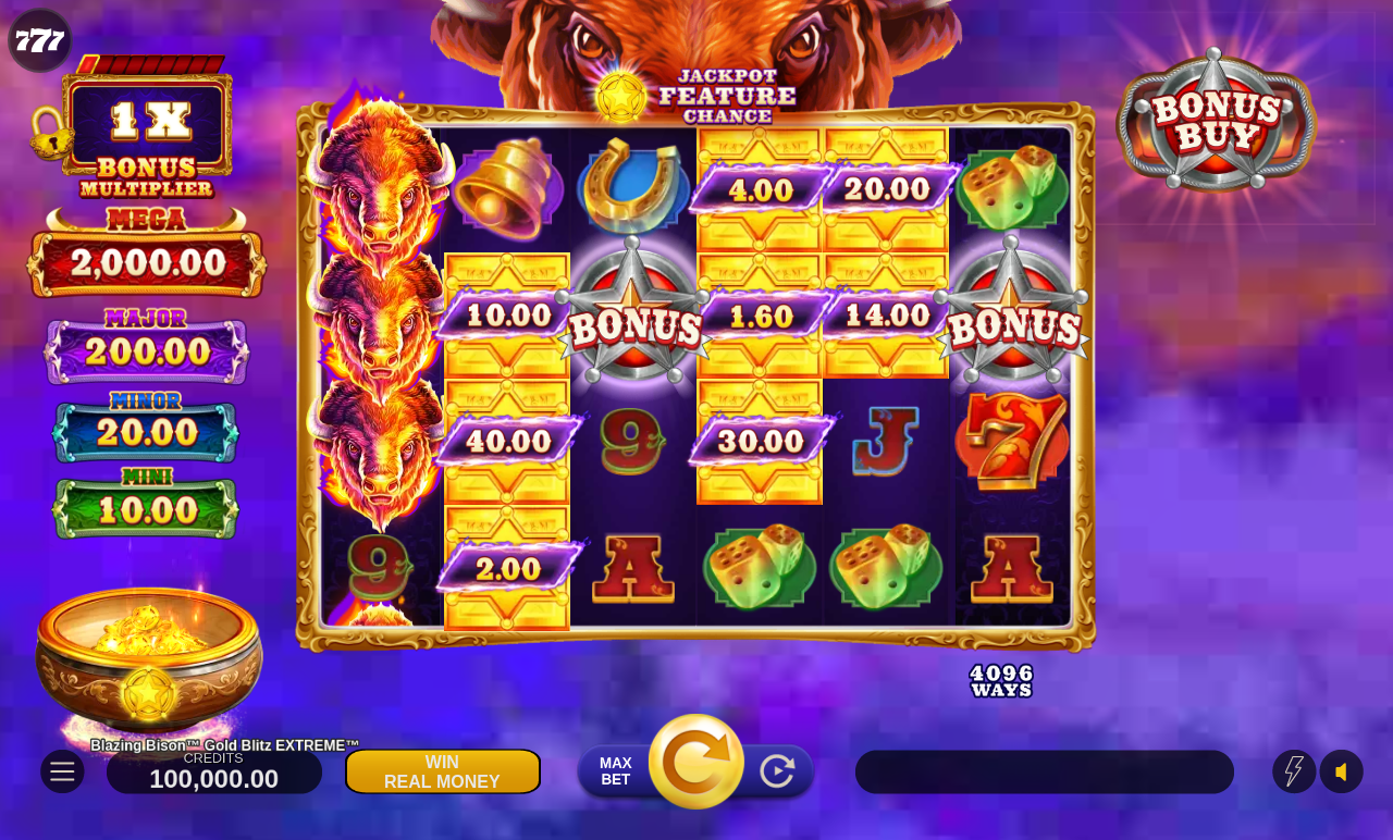 Blazing Bison Gold Blitz Extreme base game