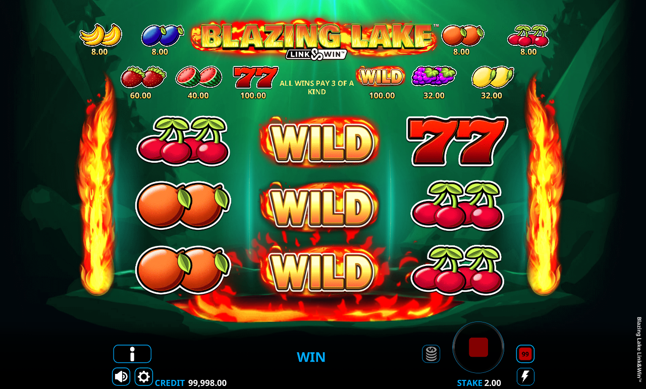 Blazing Lake Link & Win expanded wilds win