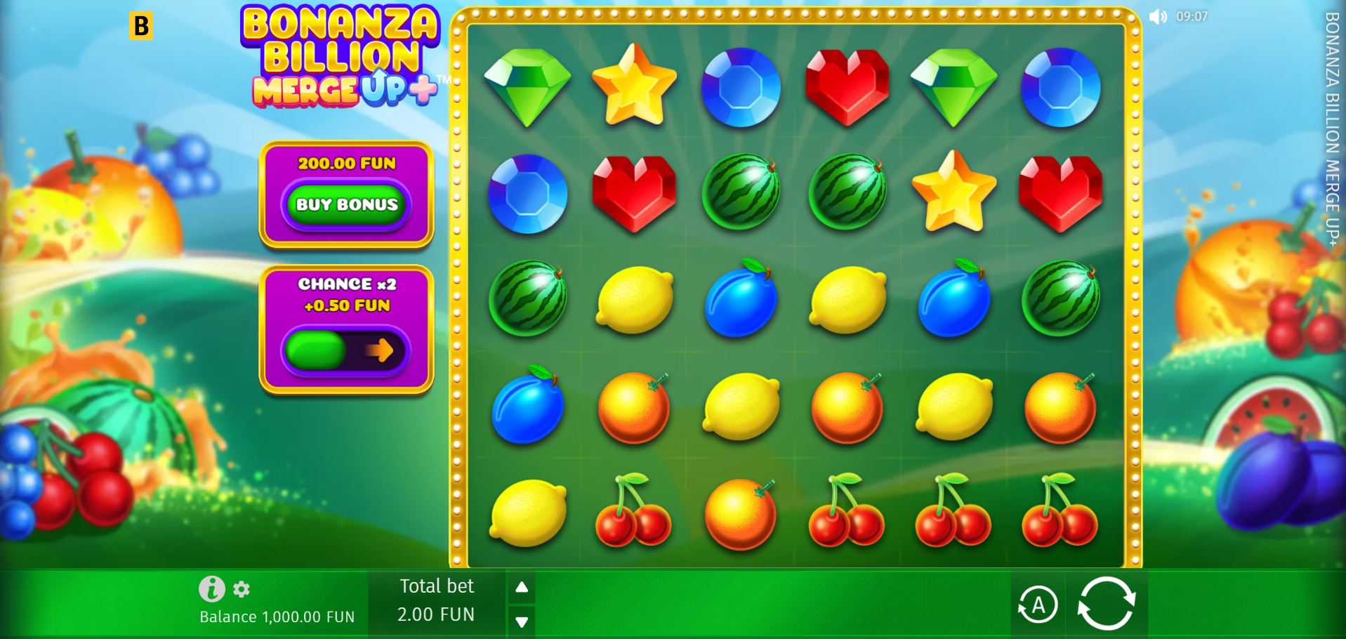 Bonanza Billion Merge Up base game play