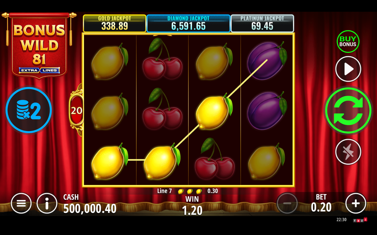 Bonus Wild 81 Extralines gameplay