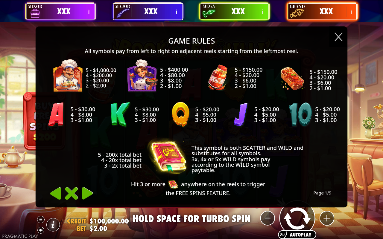 Book of Chilli - Big Bass Jackpot Bonanza information screen
