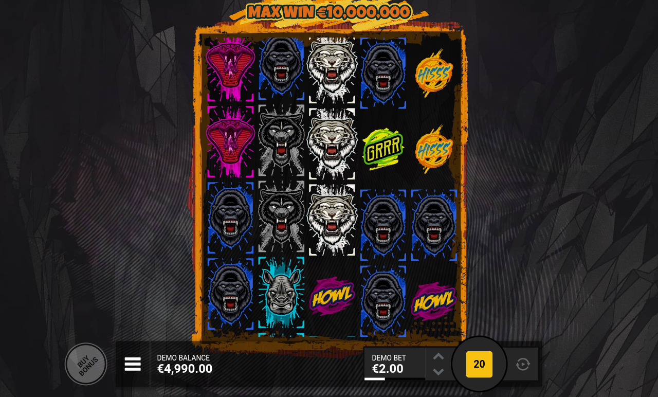 Born Wild EXTREME gameplay showing the max win banner