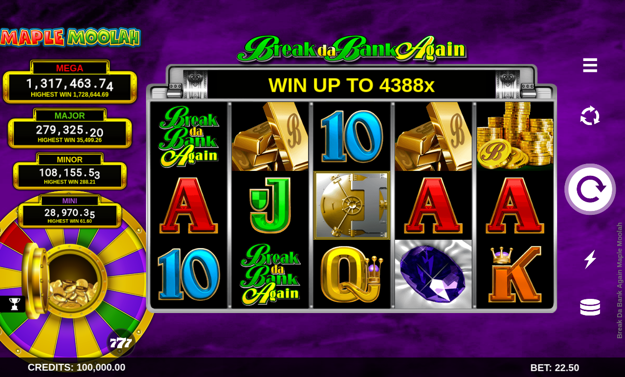 Break Da Bank Again Maple Moolah base game