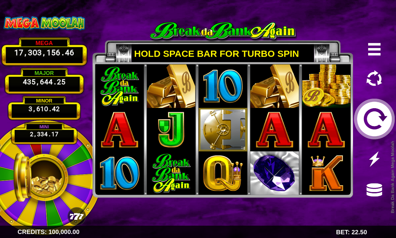 Break Da Bank Again Mega Moolah base game