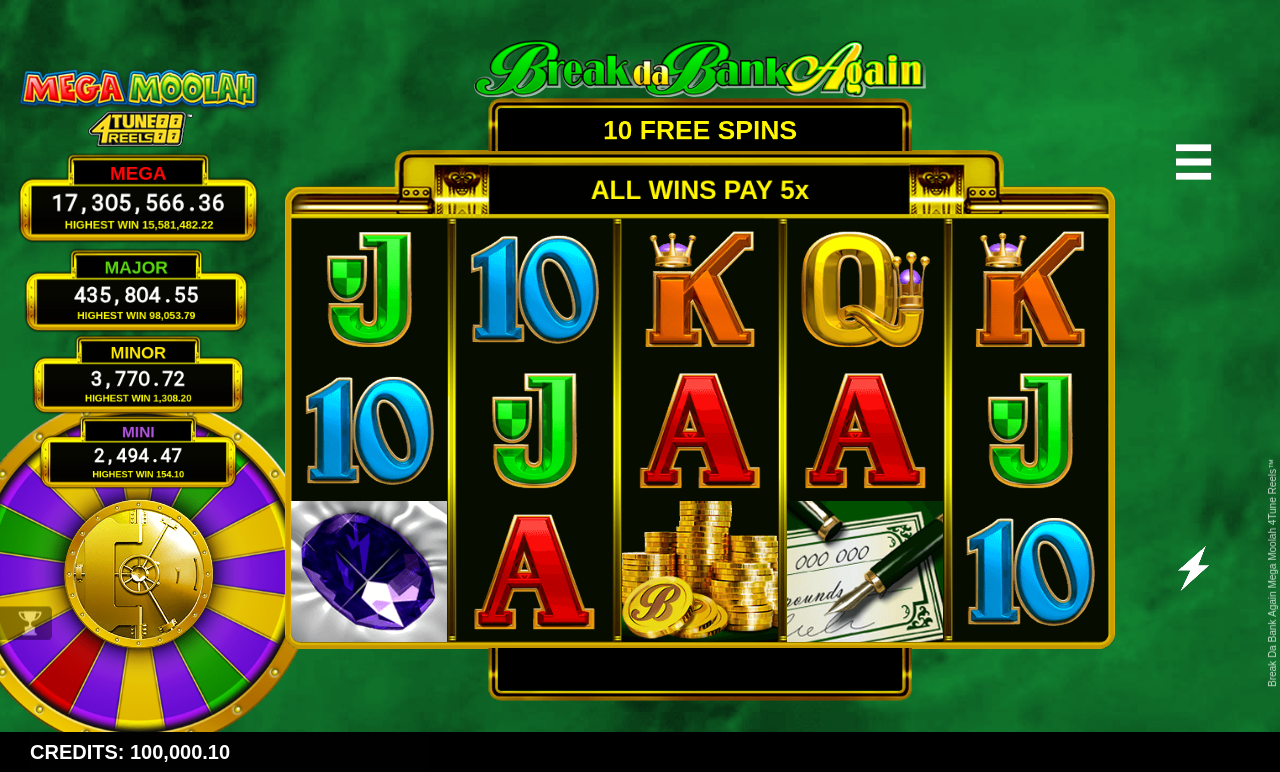 Break Da Bank Again Mega Moolah 4Tune Reels gameplay