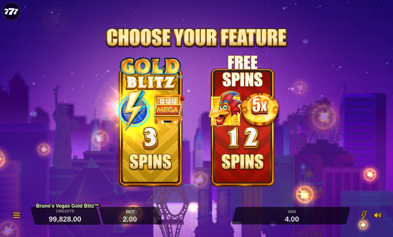 Bruno's Vegas Gold Blitz bonus round