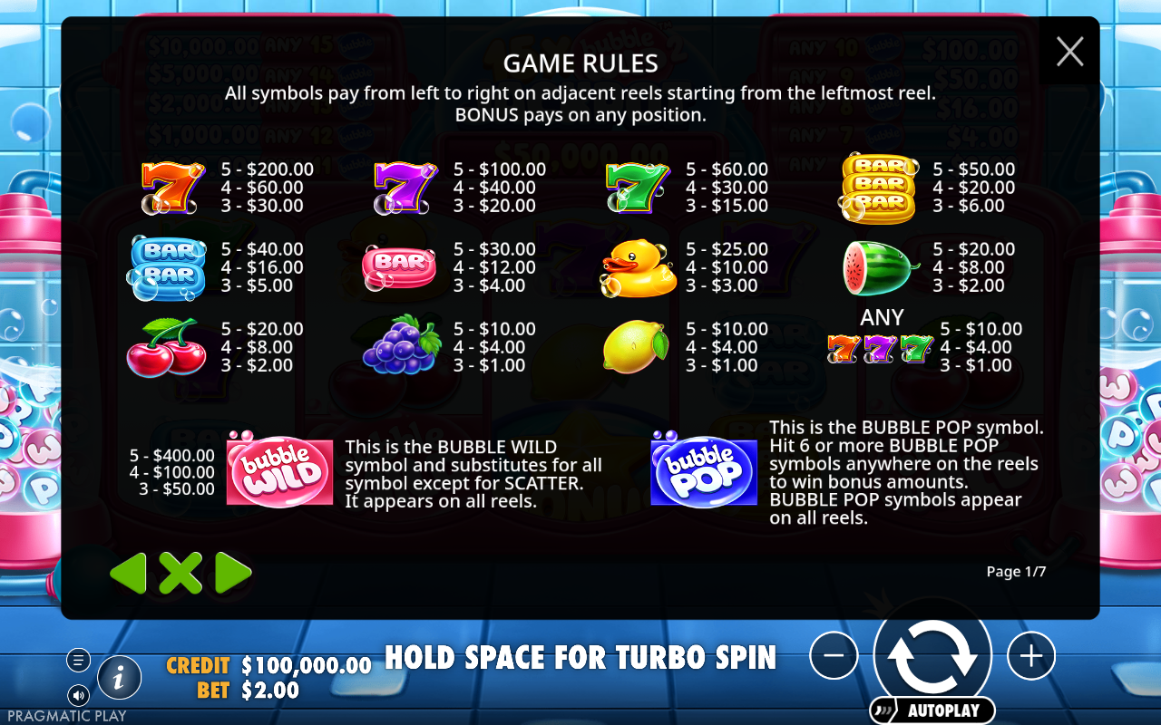 Bubble Wild 2 information screen