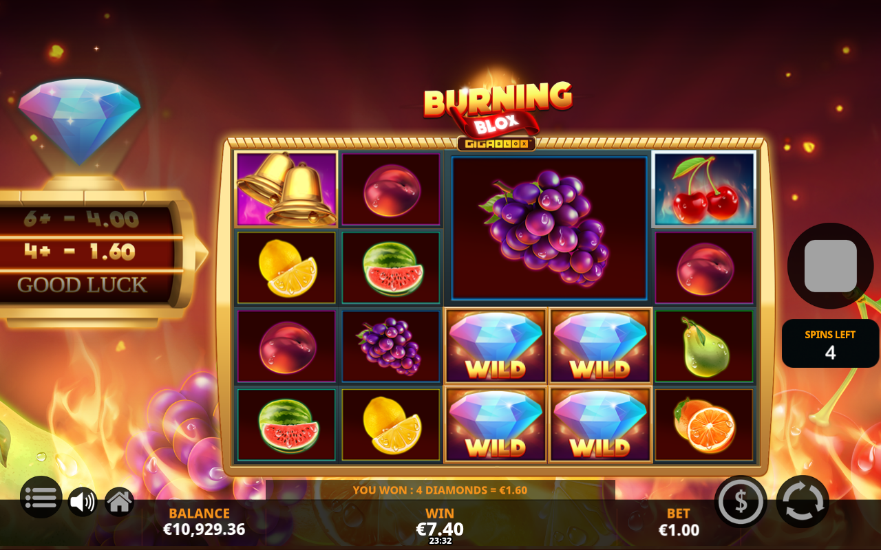 Burning Blox GigaBlox bonus round