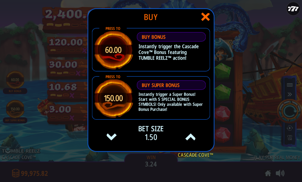Cascade Cove bonus buy
