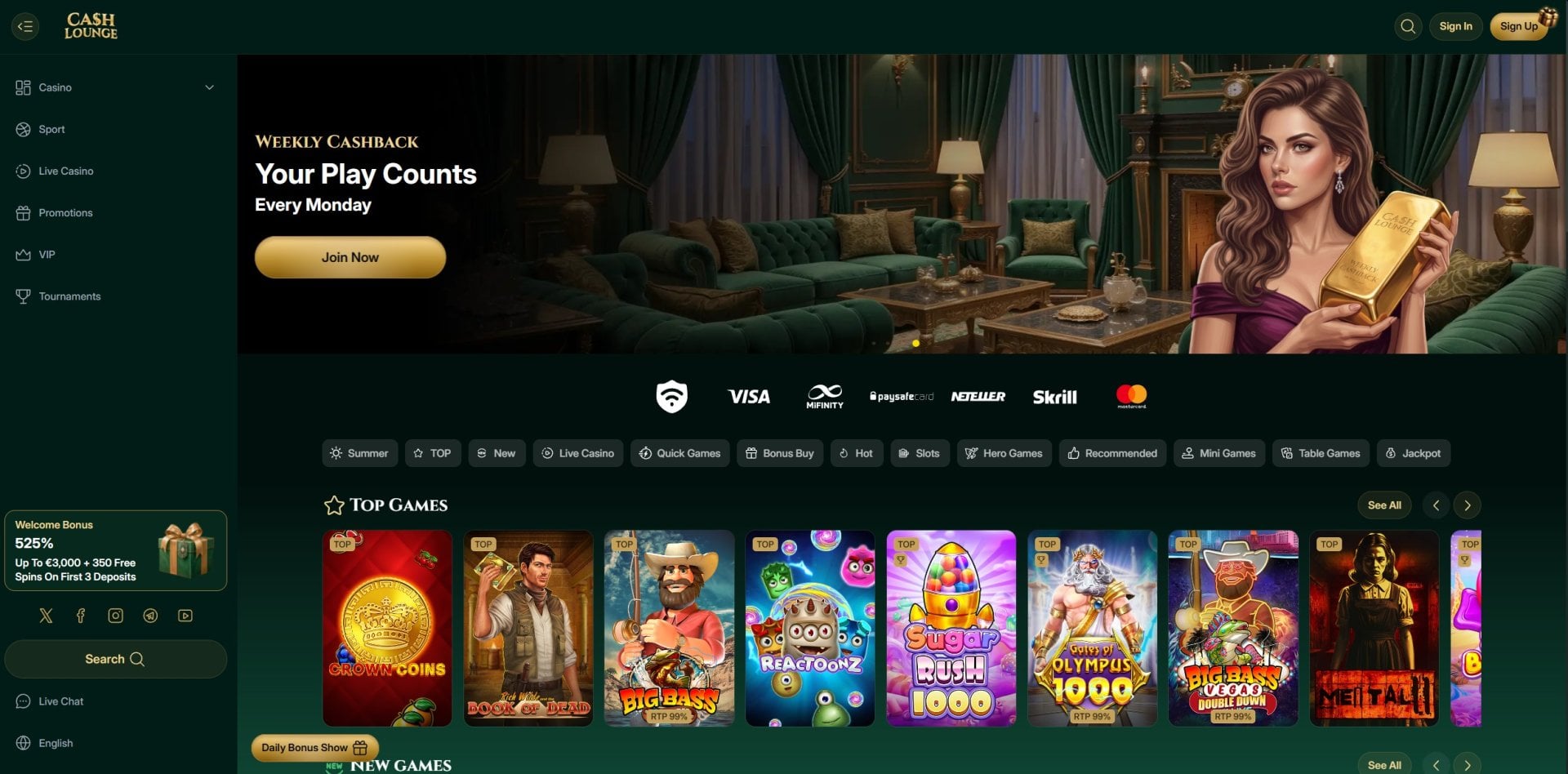 Cash Lounge Homepage