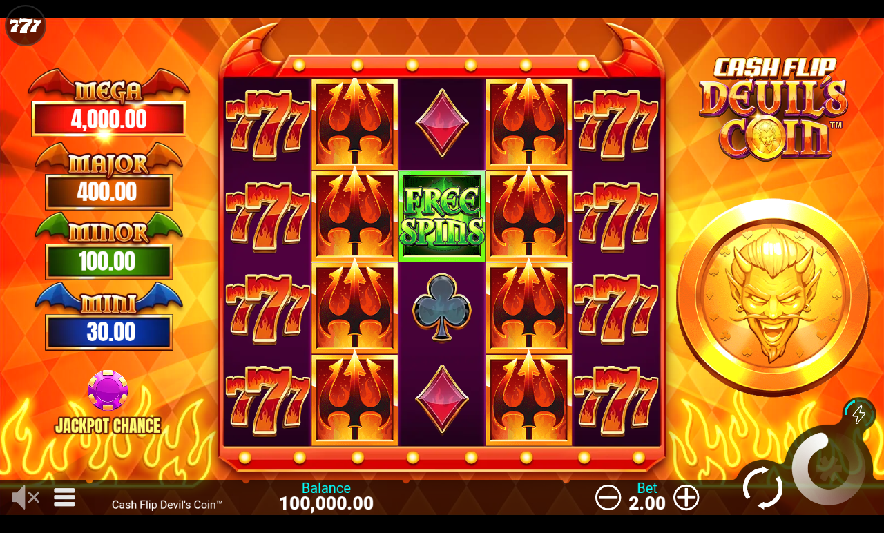 Cash Flip Devil's Coin base game