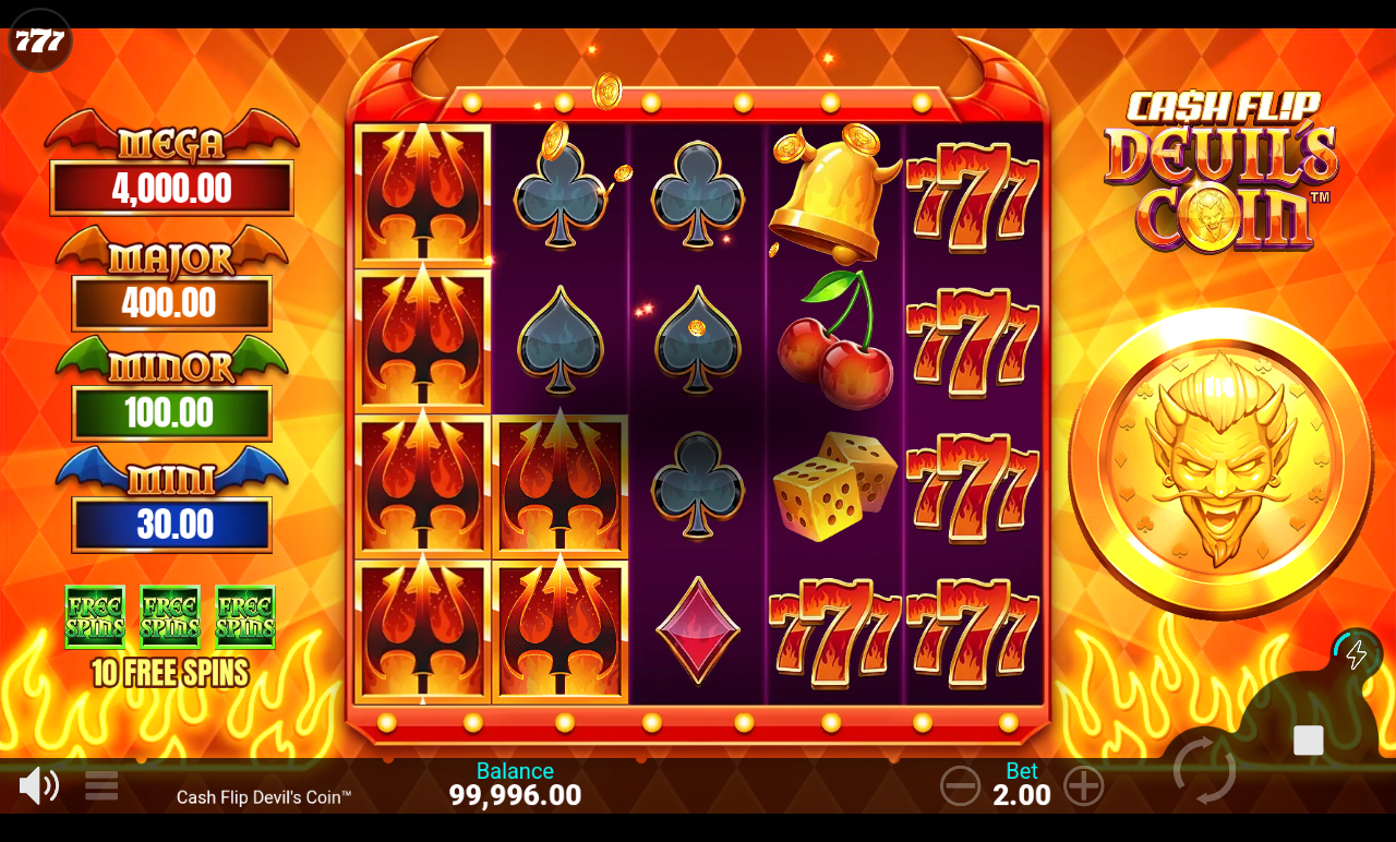 Cash Flip Devil's Coin gameplay
