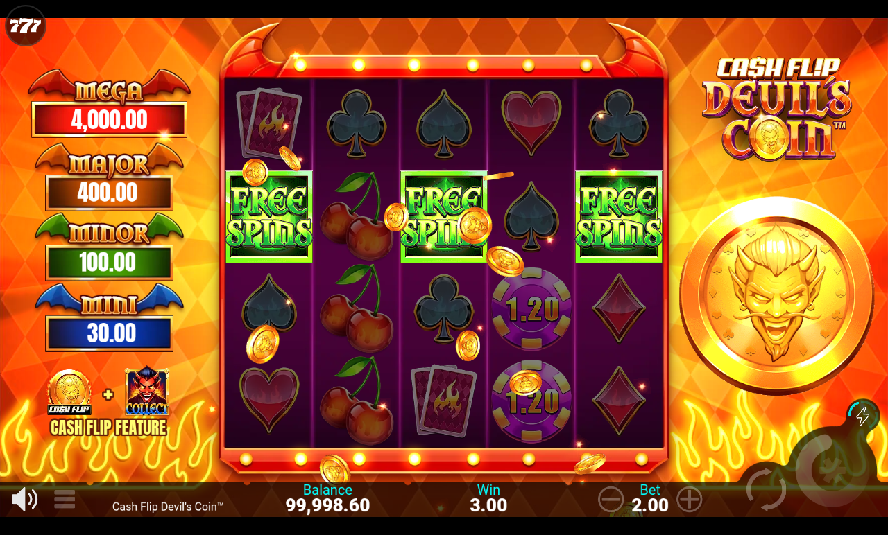 Cash Flip Devil's Coin gameplay