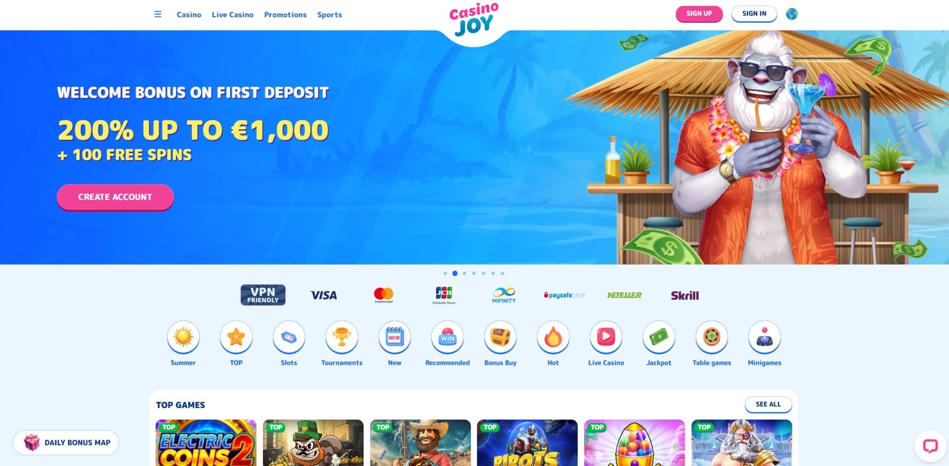 Casino Joy Homepage