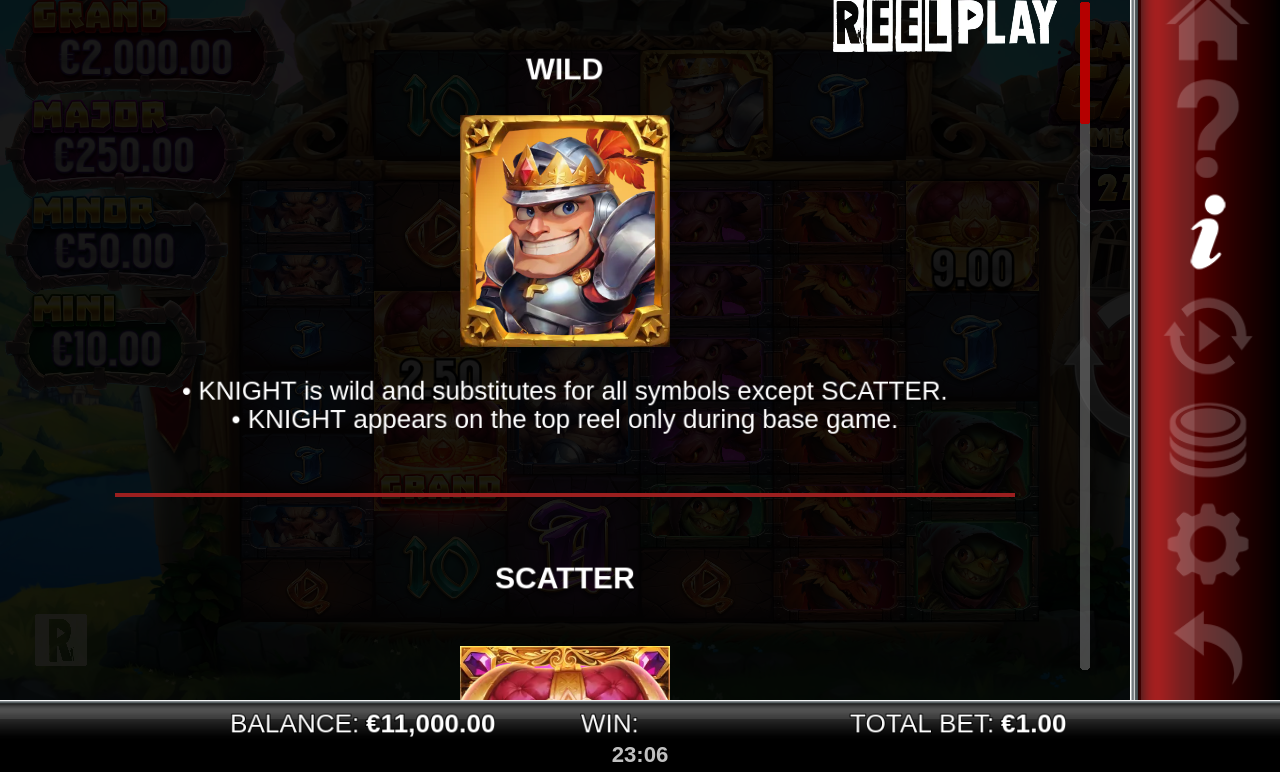 Castle Cash Megaways information screen