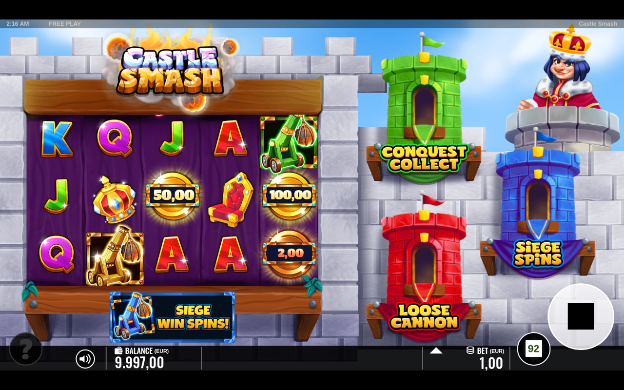 Castle Smash Siege Spins gameplay