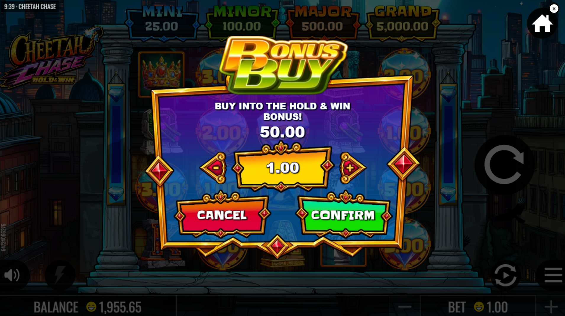 Cheetah Chase Bonus Buy option