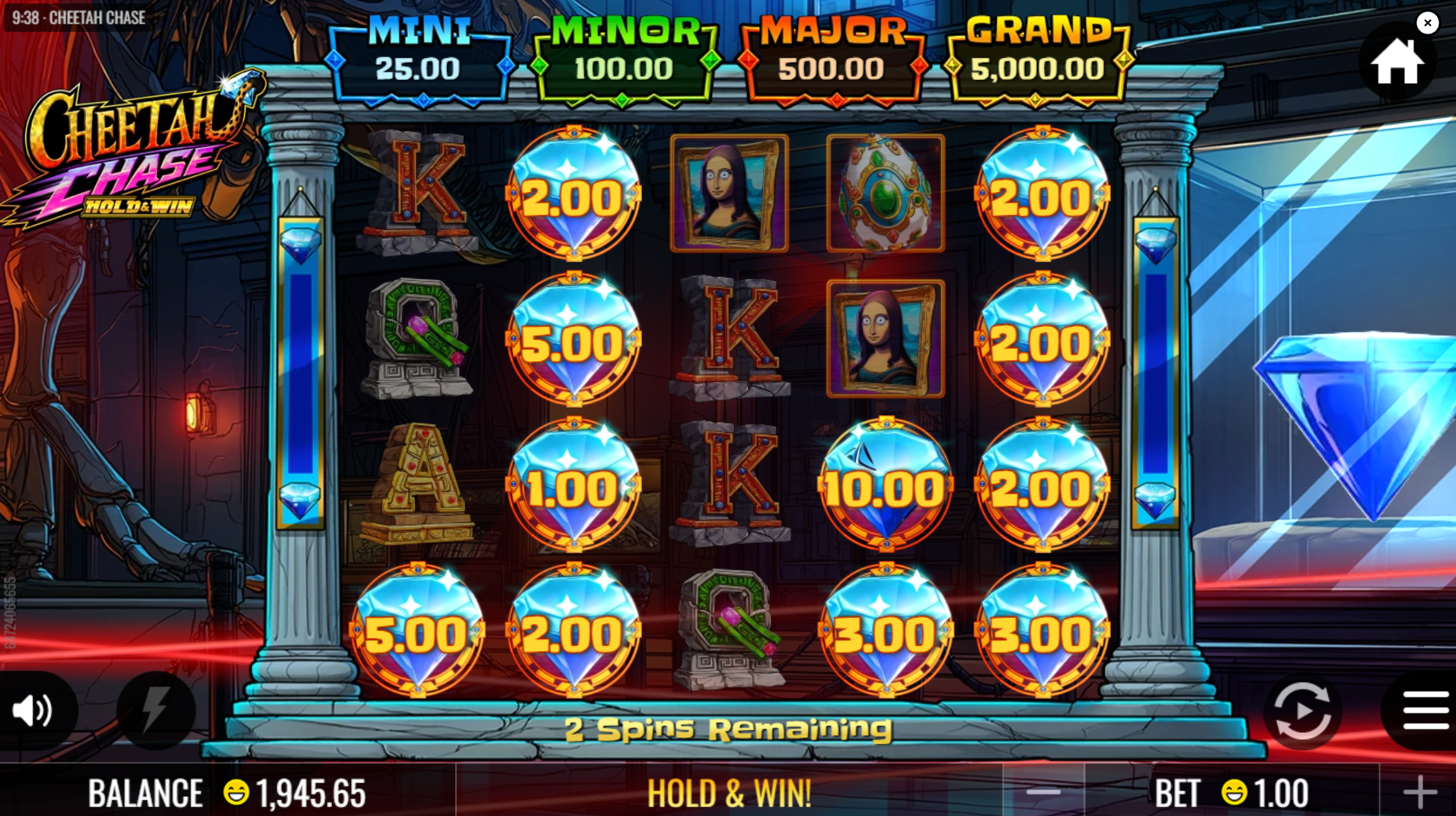 Cheetah Chase Hold and Win bonus