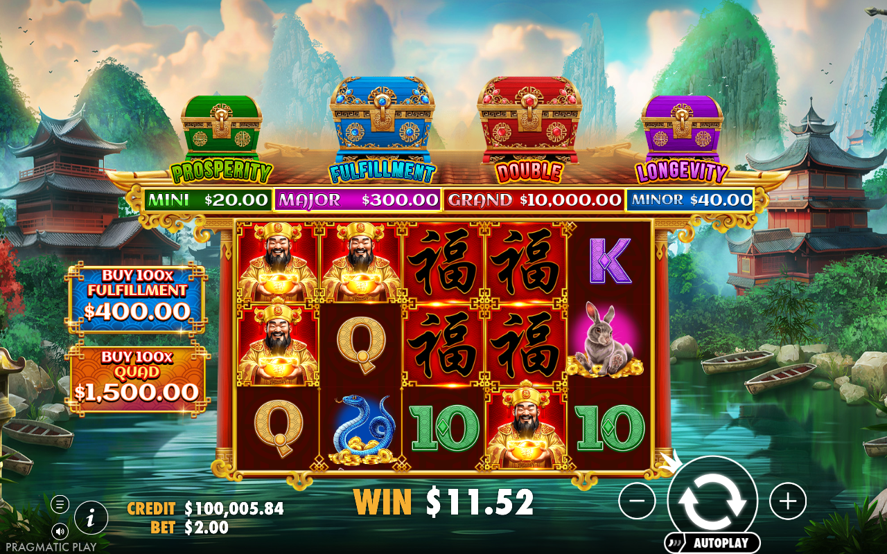Chests of Cai Shen - Eternity gameplay with bonus coins on the reels