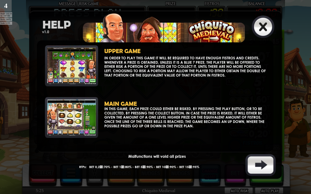 Chiquito Medieval information screen
