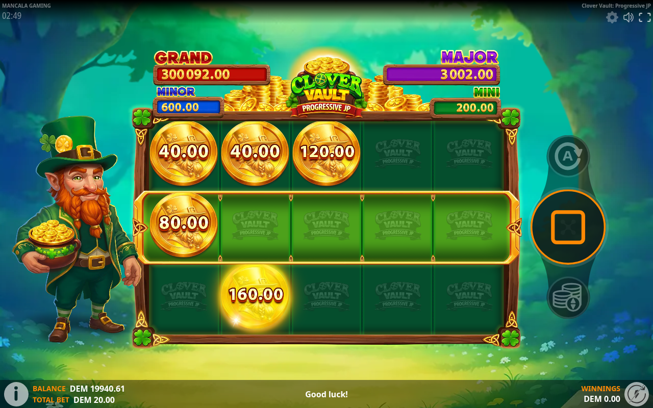 Clover Vault: Progressive JP gameplay