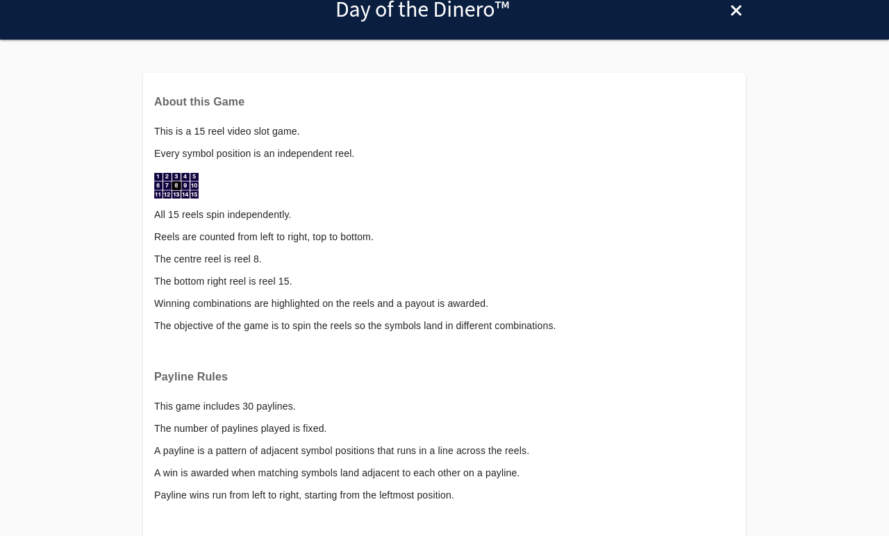 Day Of The Dinero Feature Pots rules screen