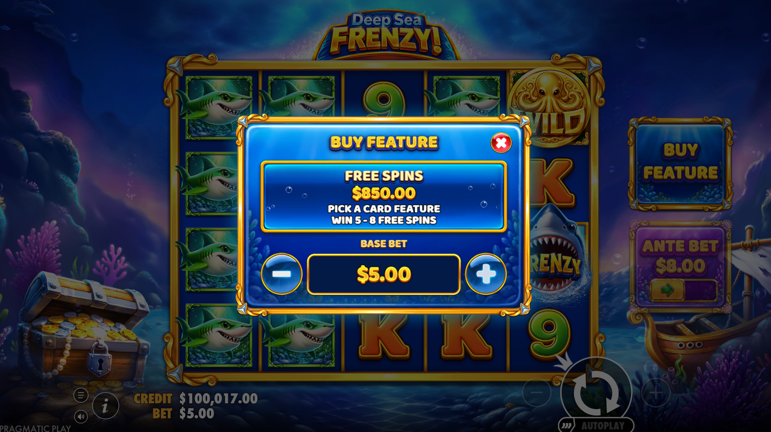 Deep Sea Frenzy bonus buy options