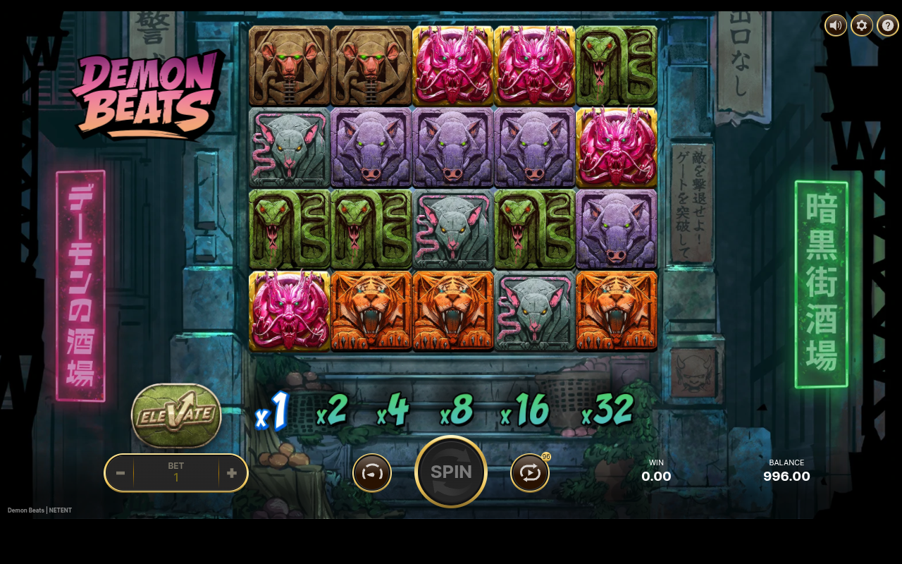 Demon Beats gameplay with multiplier active