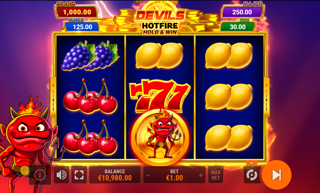 Devils Hotfire Hold & Win gameplay