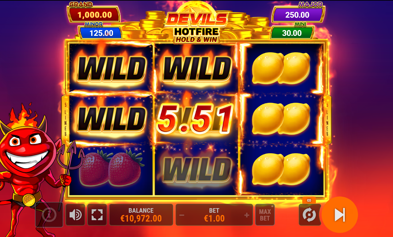 Devils Hotfire Hold & Win gameplay