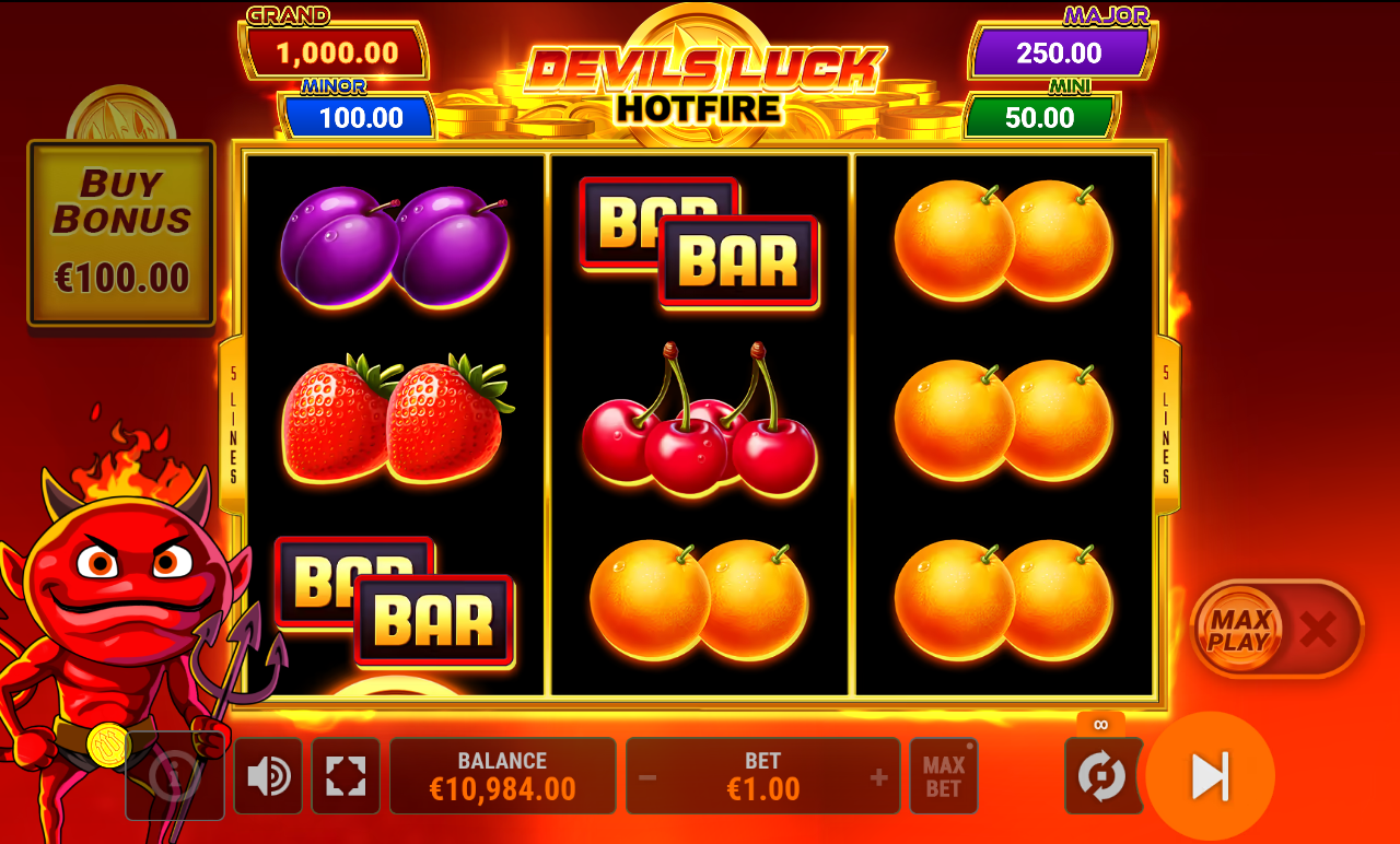 Devils Luck Hotfire Hold & Win gameplay