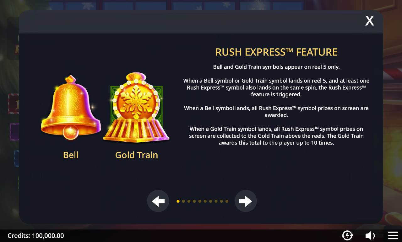 Diamond Christmas Rush Express Rush Express feature rules