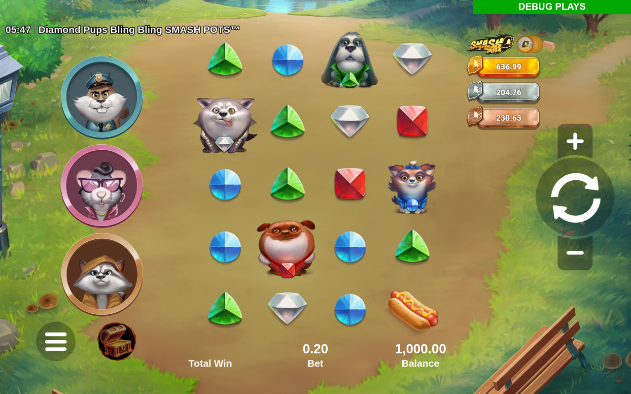 Diamond Pups Bling Bling Smash Pots base game