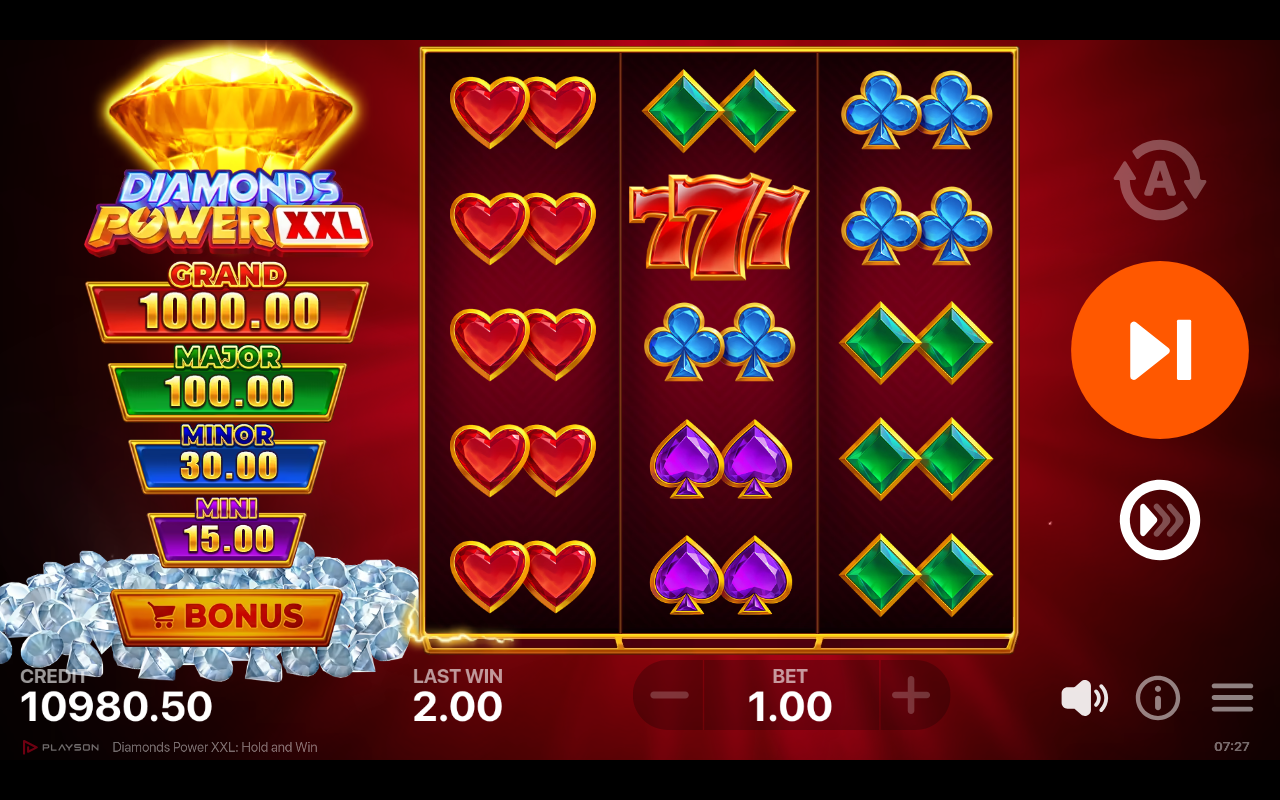 Diamonds Power XXL Hold and Win gameplay