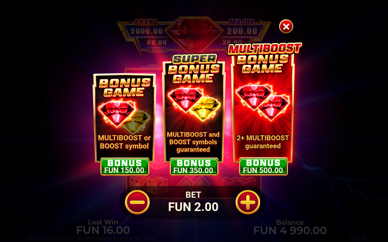 Diamonds XXL Multiboost bonus buy