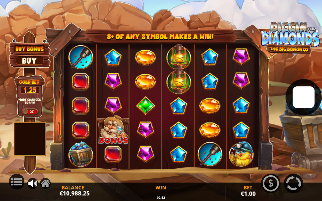 Diggin for Diamonds The Big Bonanza bonus buy gameplay