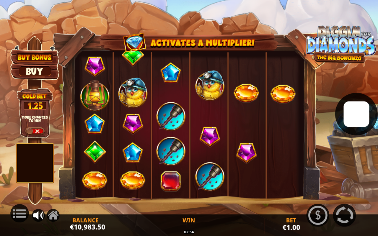 Diggin for Diamonds The Big Bonanza gameplay
