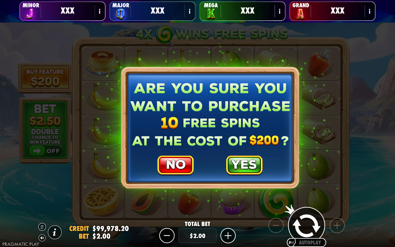 Doce Brasil - Brasil Jackpot bonus buy menu