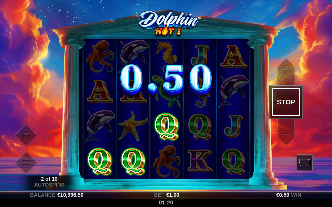 Dolphin Hot 1 free spins gameplay