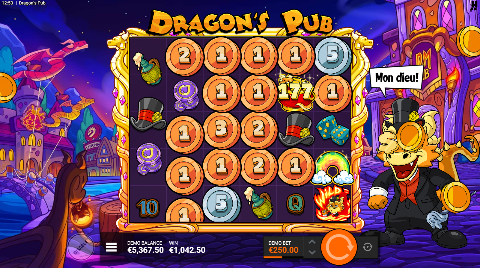 Dragon's Pub Rainbow FeatureSpins