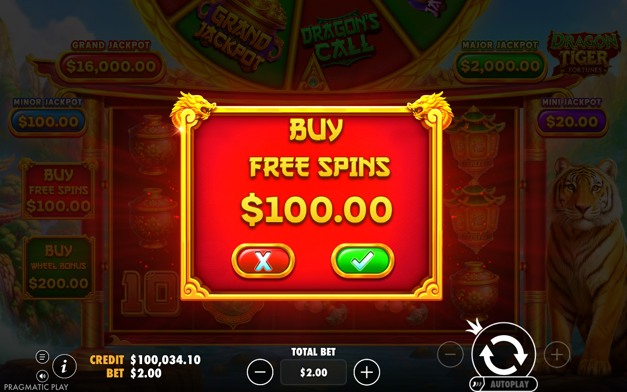 Dragon Tiger Fortunes bonus buy