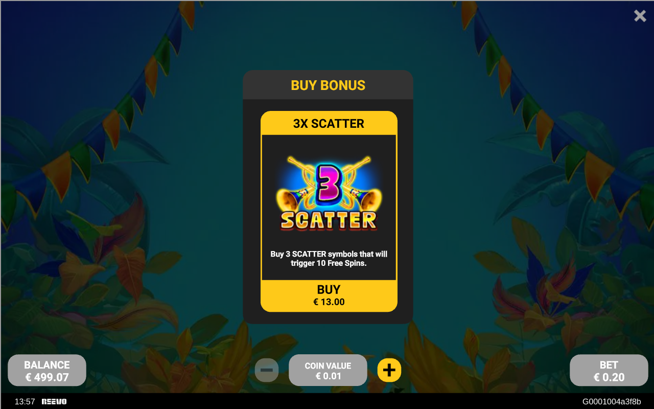 Drum Rolls & Reels bonus buy menu