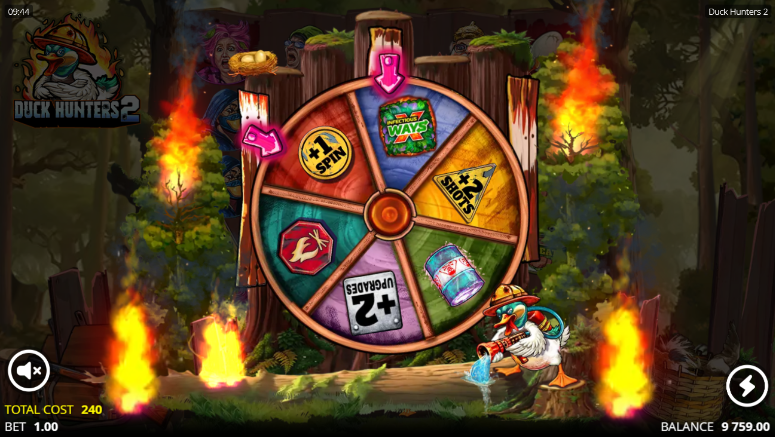 Duck Hunters 2 Free Spins modifier selection