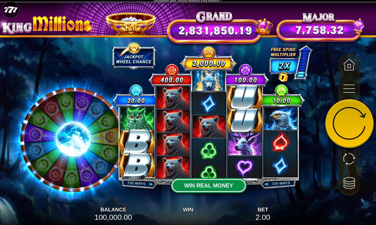 Enchanted Wolf Rising Rewards King Millions base game