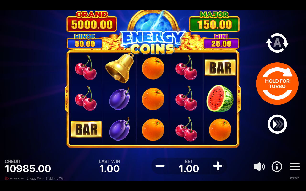 Energy Coins Hold and Win gameplay