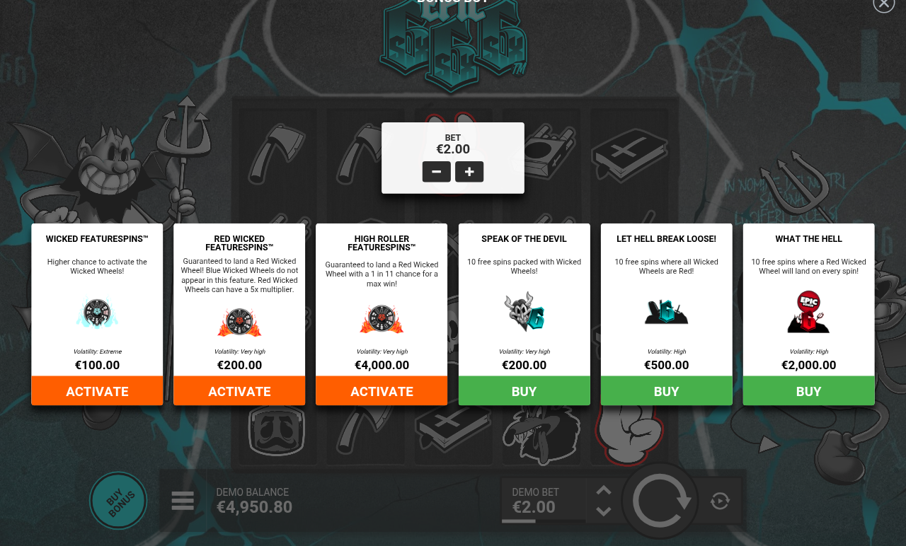 Epic SixSixSix bonus buy