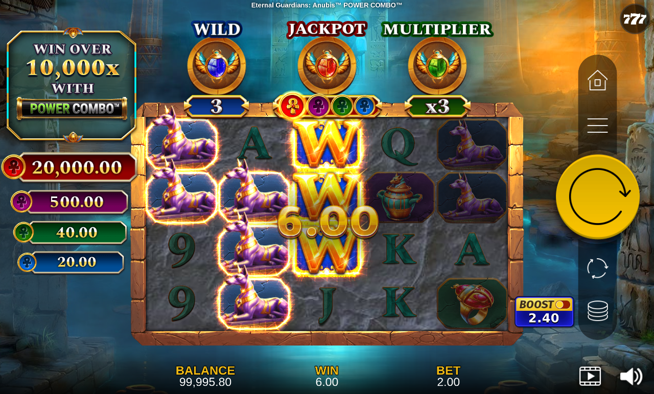 Eternal Guardians: Anubis POWER COMBO free spins gameplay
