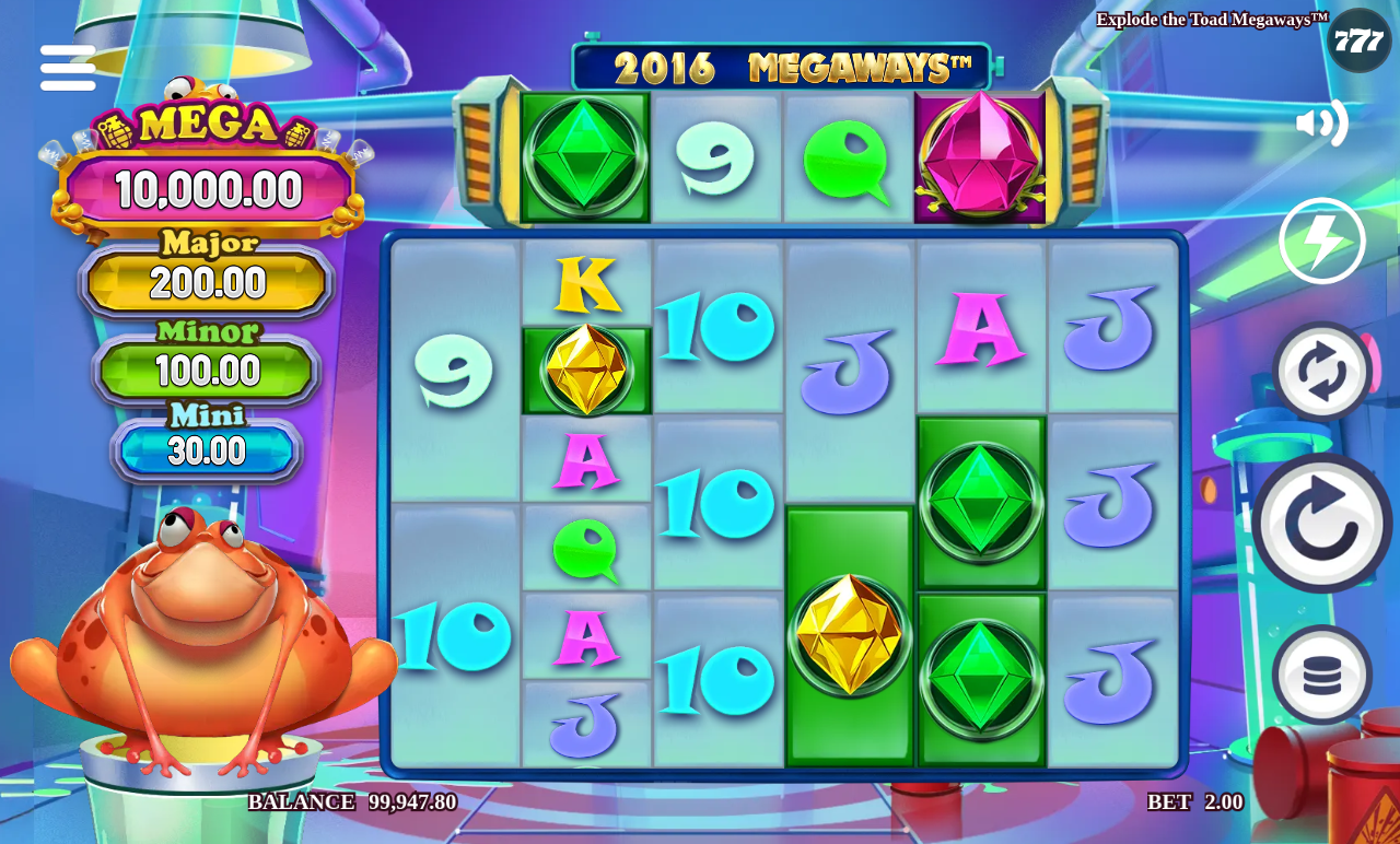 Explode the Toad Megaways gameplay
