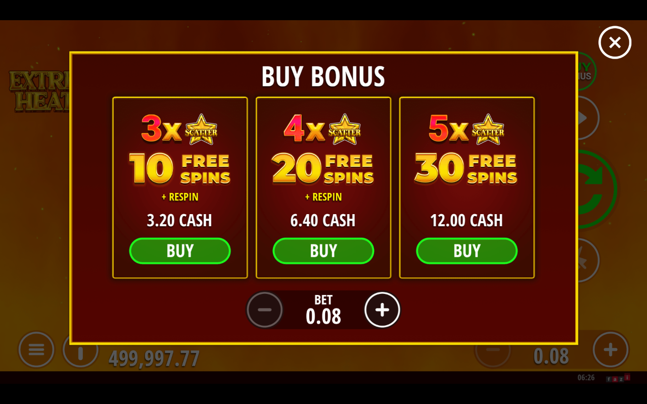 Extreme Heat 7s bonus buy